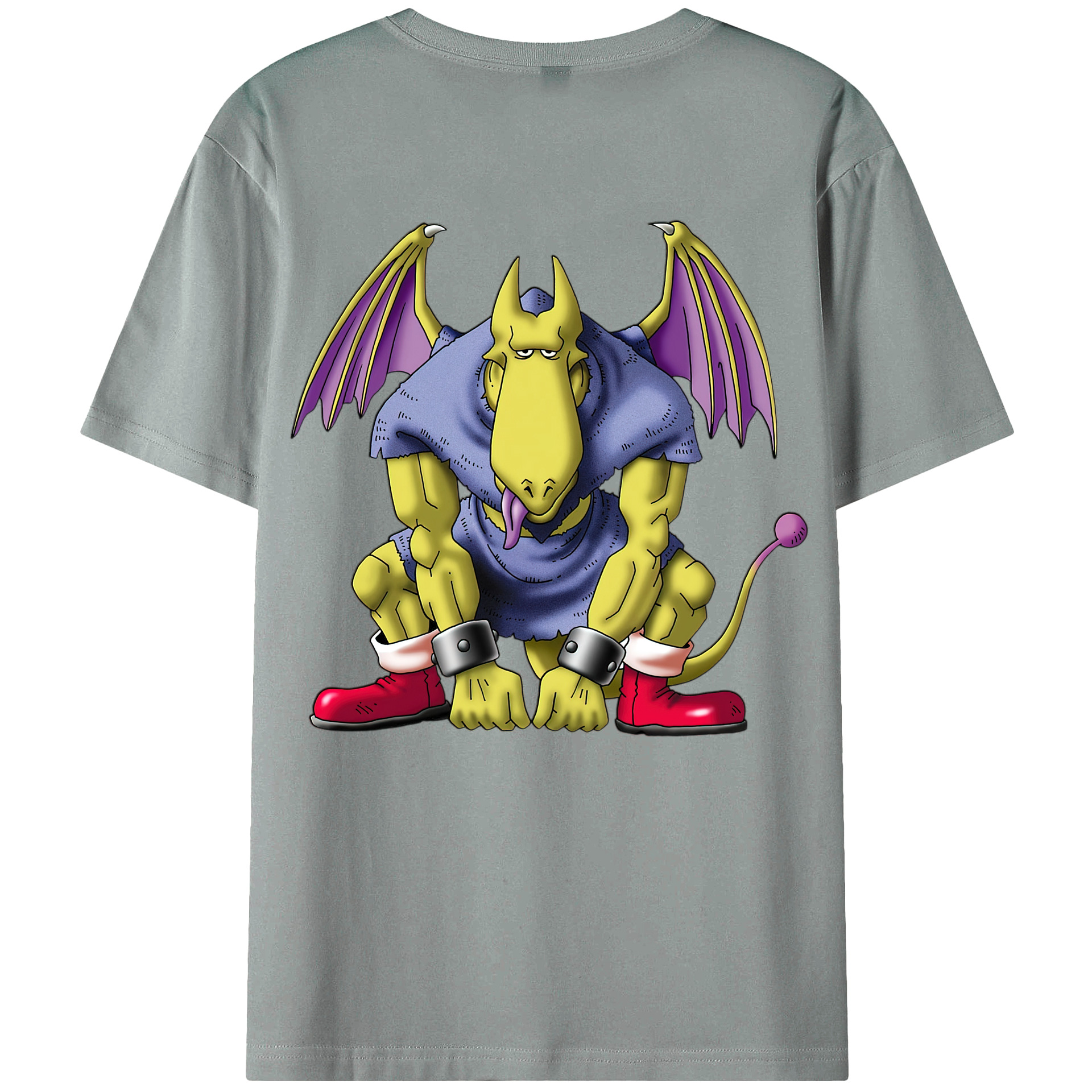 （画像用） ドラゴンクエスト Doragon Kuesuto Dragon Quest 綿100％ メンズ半袖Tシャツ（バックプリント） 通気性
